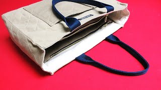 DIY&quot;트윈 지퍼포켓&quot; 토트백 만드는 방법/How to make a &quot;twin zipper pocket&quot; tote bag