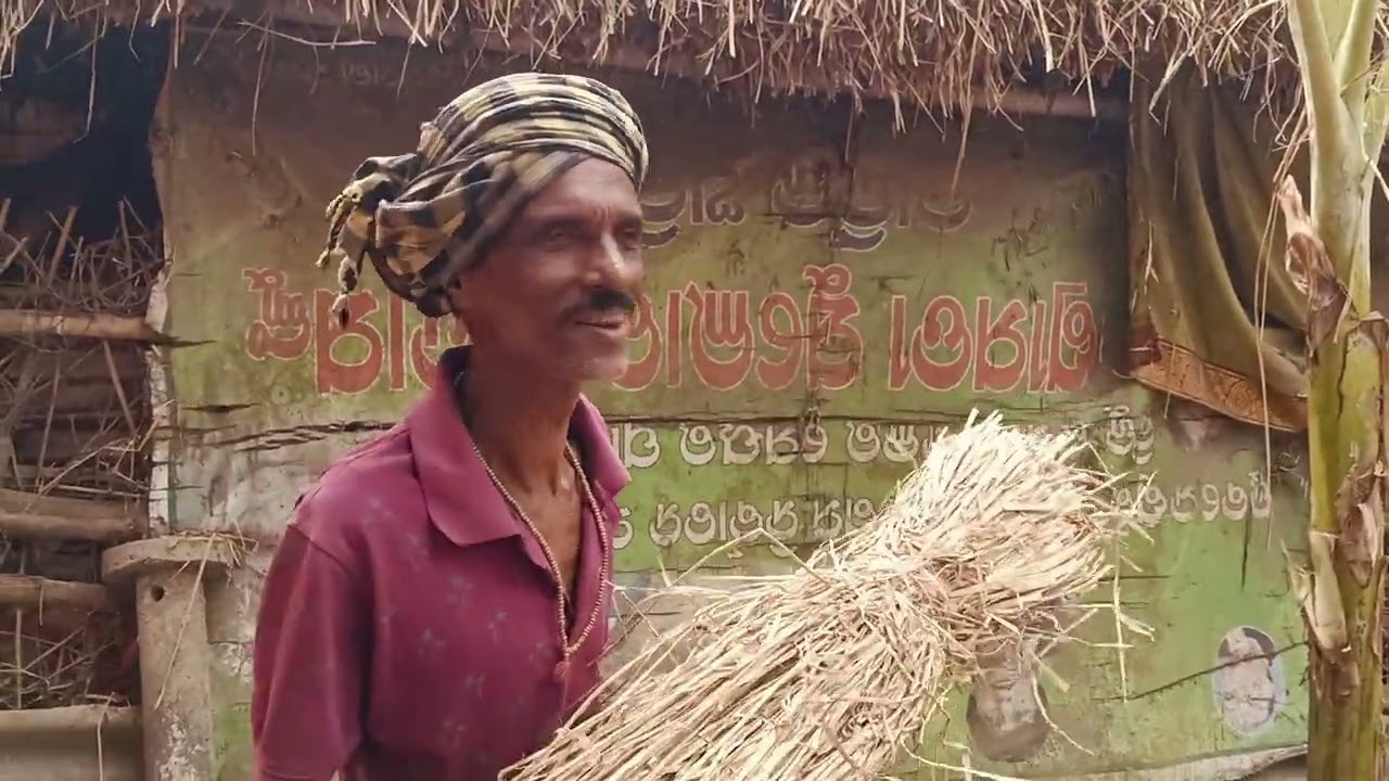 ନଡ଼ା ଛପର ଘର ଛାଉଣୀ ର ବିରଳ ଦୃଶ୍ୟ।