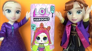 LOL Hair Goals Makeover Series Frozen 2 Filmi Kraliçe Elsa Anna ile sürpriz LOL oyuncakları açtık