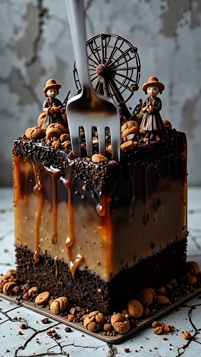 Chocolate Caramel Fairground Cake 🎡🍫 | Mini Ferris Wheel Dessert Art