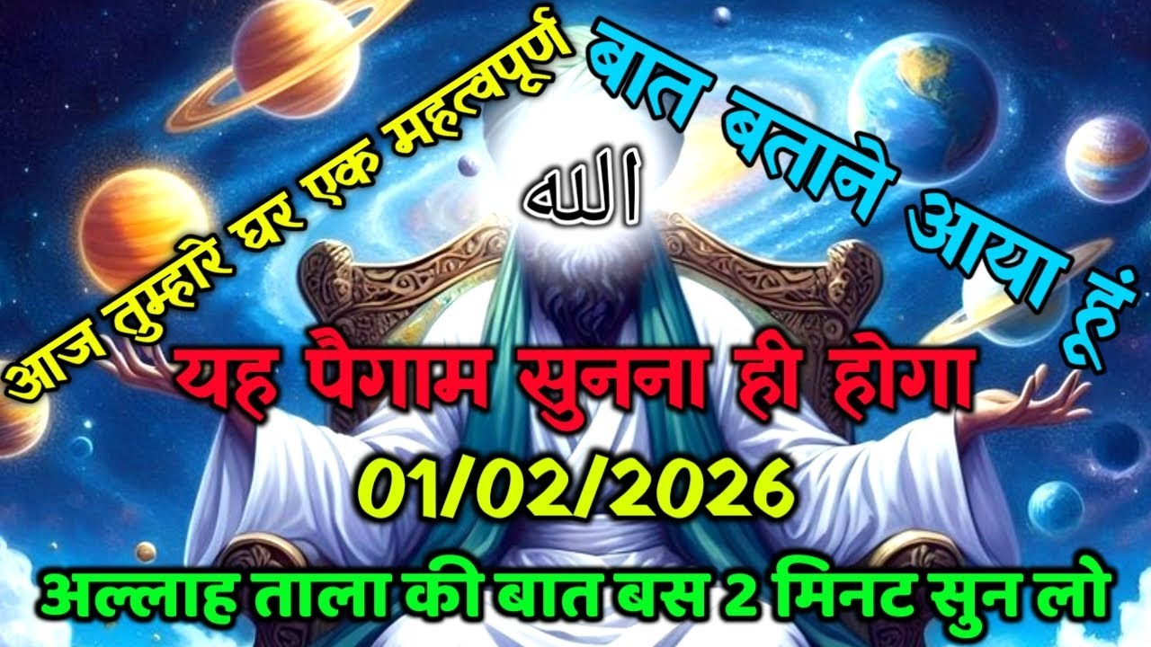 ✅01/02/2026 अल्लाह का पैगामः आज तुम्हारे घर एक महत्वपूर्ण बात बताने आया हूं। बस 2 मिनट #allah