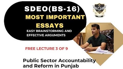 SDEO PPSC Essay 3 of 9 | CSS English with Prof Shafaqat Ali