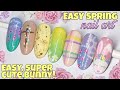 🐰 EASY SPRING / EASTER NAIL ART | Gel Polish Designs | Tutorial | Floral Bunny Ombre Flowers