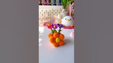 DIY Clay Flower vase #craftideas #crafts #artshorts #shortviral #diy #clayart #claycraft