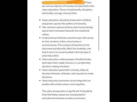 Essay On Importance Of Value Education At All Levels Of Learning Youtube