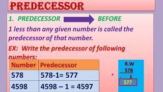 class 2 Maths Predecessor and Successor