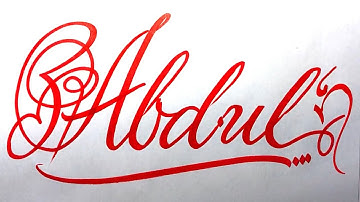 Abdul Name Signature Calligraphy Status | How to Cursive write with cut Marker #abdul @Abdul
