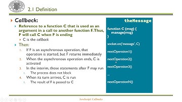 JavaScript: Callbacks |  | UPV