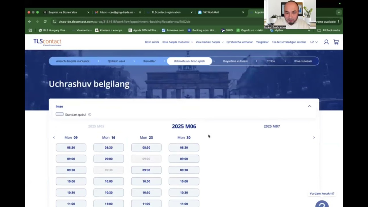 Tlc contact dan termin olish tartibi, marhamat 