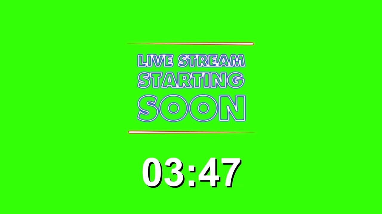Live Stream Starting Soon 5 Minute Timer On Green Screen - No Copyright ...