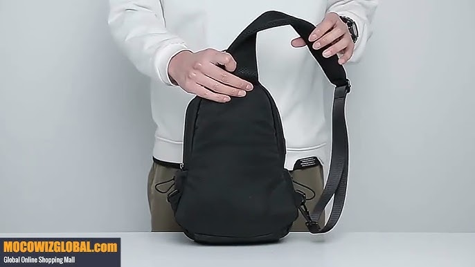 SEAFEW Black Small Sling Crossbody Backpack Shoulder Bag for Men