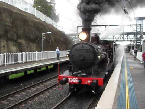 steam loco 3265 hunter leaving wollongong after cockatoo run youtube
