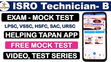 ISRO Technician B Exam Mock Test || Helping Tapan Learning App Free online Test || ISRO Exam App