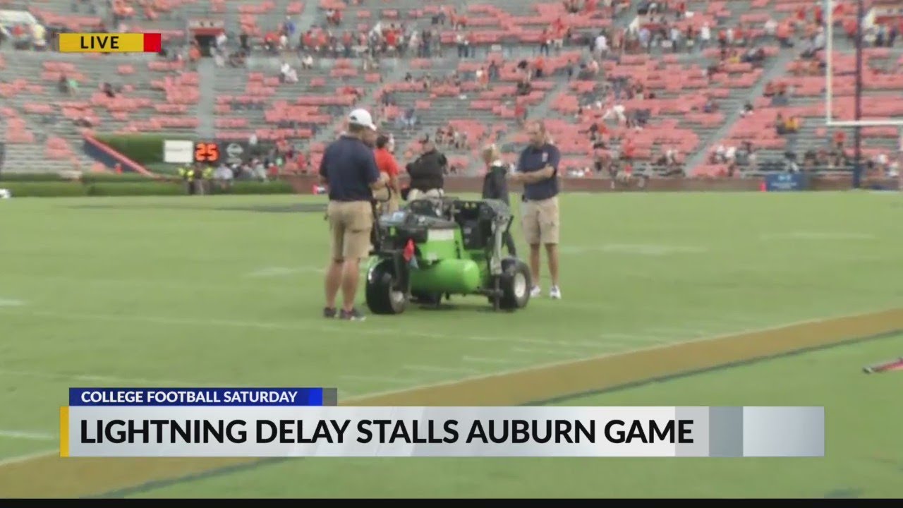 Auburn football weather delay: Game suspended by lightning as ...