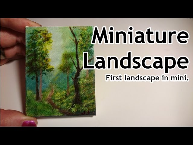 How to make Landscape Painting on Mini Canvas - Paintastic Arts