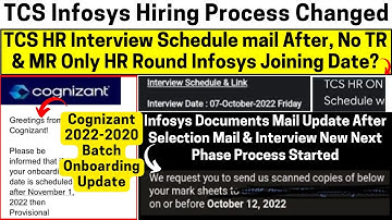 TCS Infosys Breaking News Document Mail Phase Started TCS No TR MR Only HR Cognizant Infosys Joining