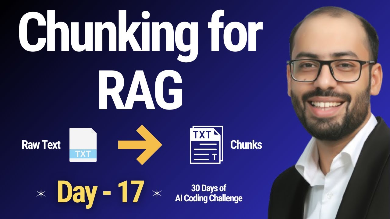 Chunking Text for RAG 🔥| Day 17 of 30 Days of AI Coding Challenge - YouTube