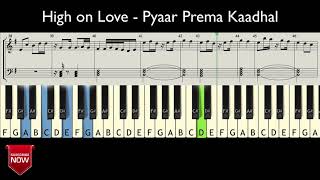 High on Love - Pyaar Prema Kaadhal ( HOW TO PLAY ) MUSIC NOTES chords