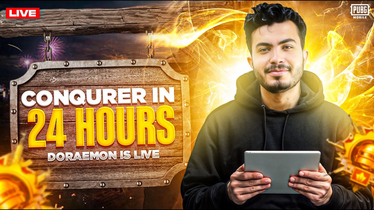 CONQUEROR RANK PUSH 24 HOURS NON STOP STREAM DOREAMON GAMING PUBG ...