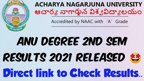 ANU Degree 2nd sem 2021 Results Released 🤩//Direct Links to check Results..