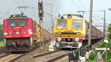 Dangerous Speedy Wap4 Intercity Express & Aerodynamic Howrah Katwa Local Train Skipping Out Railgate