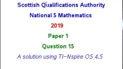 2019 SQA N5 Maths P1 Q15