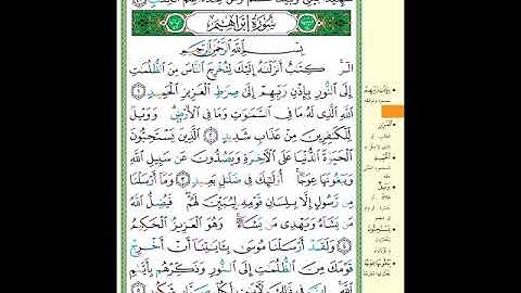 الصفحة (255) من المصحف الشريف ( خواتيم سورة الرعد وأول سورة إبراهيم - مشروع حفظ لقرآن الكريم )