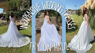 INEXPENSIVE WEDDING DRESS TRY ON HAUL (JJsHOUSE)