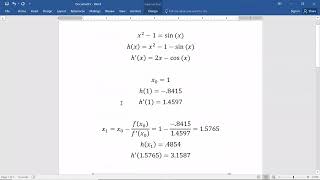 Calculus 1. Section 4.1f Newton's Method