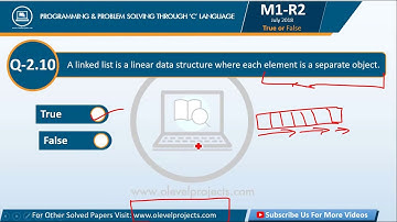 O Level January 2018 C Lang solved Paper : True | False