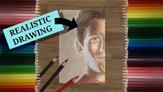 Drawing Tom Holland with color pencils | Spiderman speed drawing