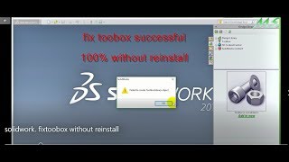 TOOLBOX SOLIDWORK | how to solve a toolbox without reinstall solidwork.....