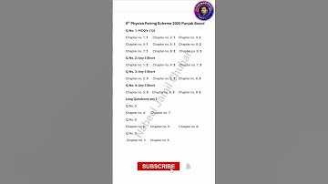 9th Physics Pairing Scheme 2025