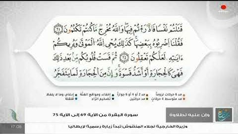 و إن عليه لطلاوة سورة البقرة من الآية 69 إلى الآية 75 تقديم الشيخ الفيتوري غانم