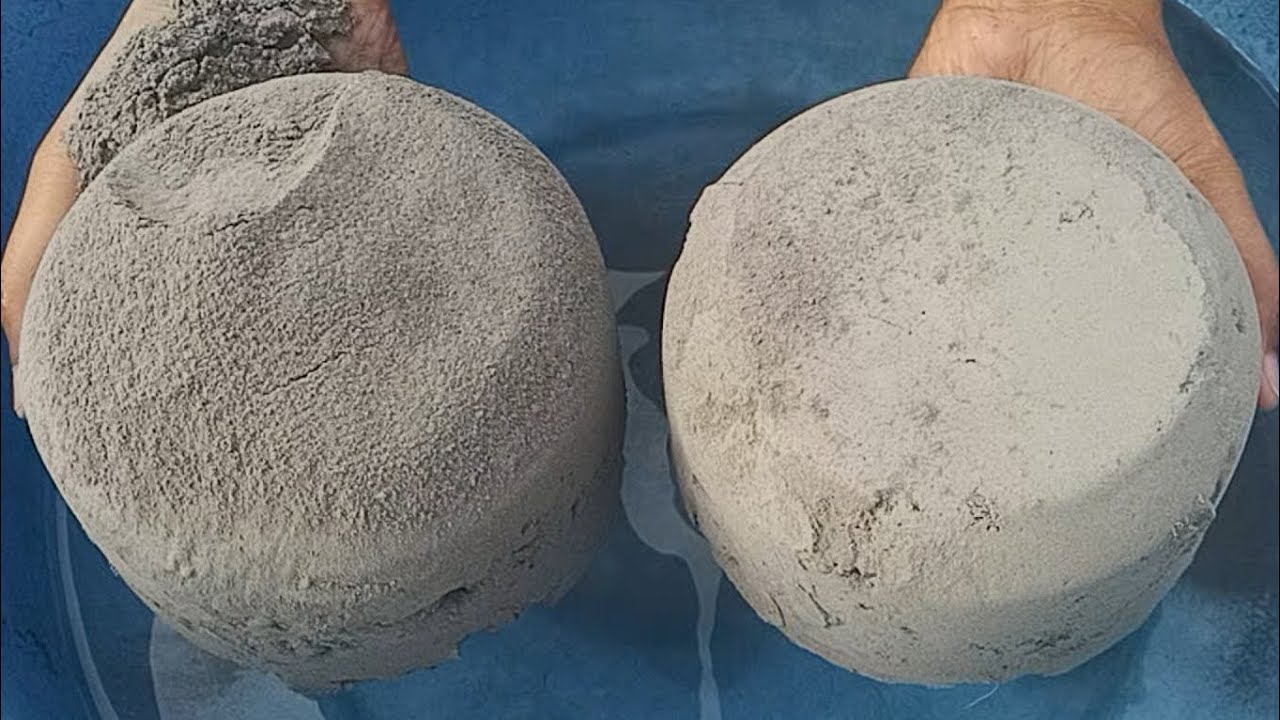 ASMR Very Soft 😻Dusty Pure Cement Blocks dippingCrumble on Lots of Water 🌊💦🌀🌀💦💦