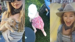 behati prinsloo with daughter dusty rose levine instagram story videos july 22 2017