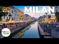 Milan Grand Canal Evening Walk - 4K 60fps with Captions (Naviglio Grande)