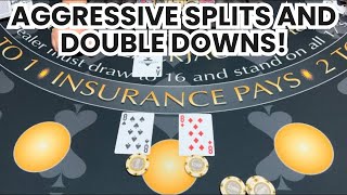 Single Deck Blackjack | $500,000 Buy In | Super Aggressive Splits & Double Down Bets!