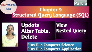 Chapter 9 SQL part3|Plus Two Computer Application|Plus Two Computer Science