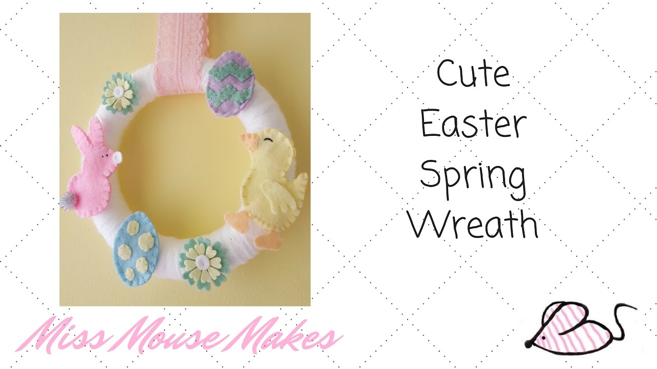 kawaii emoticons Cute Easter Spring Felt Wreath