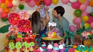 5° Mesversário da Júlia | Tema: Festa Tropical/ Flamingo (DIY)