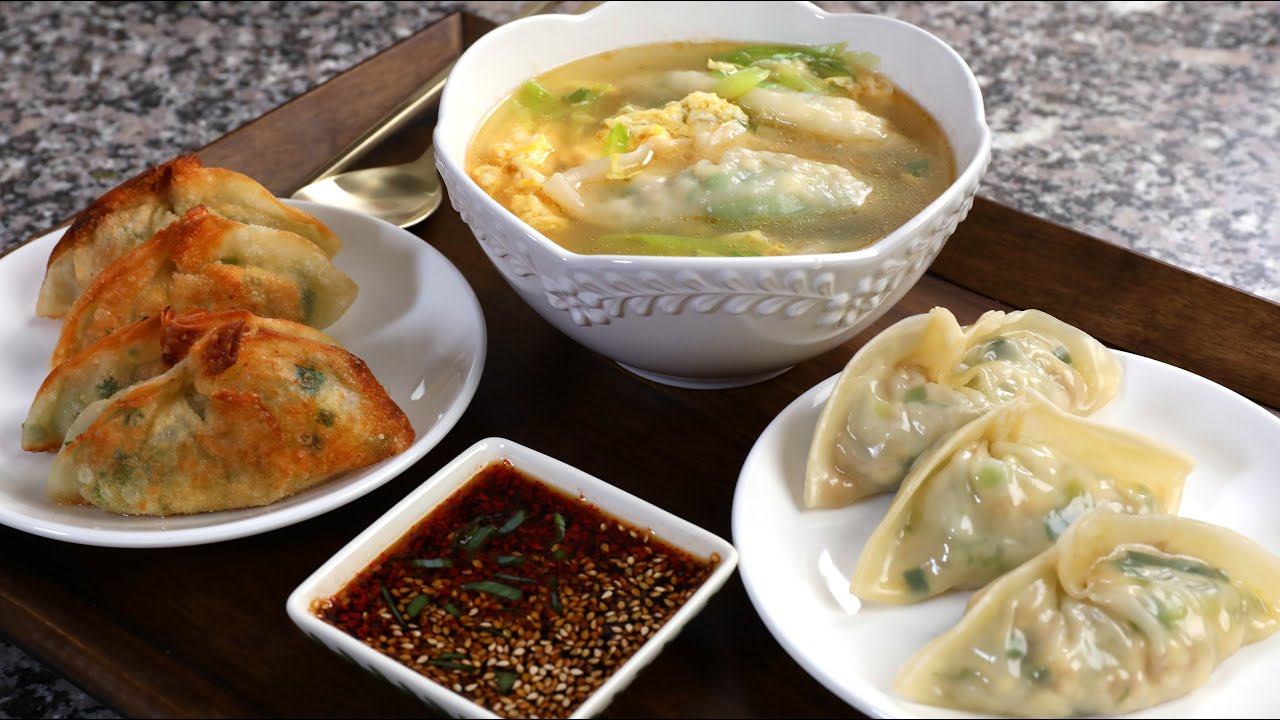 Homemade mandu Korean dumplings 3 ways 