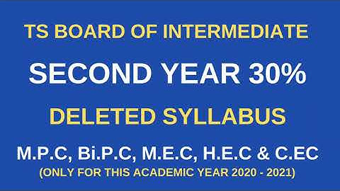 TS INTER SECOND YEAR DELETED SYLLABUS || ACADEMIC YEAR 2020-2021 || ALL GROUP SUBJECTS & LANGUAGES