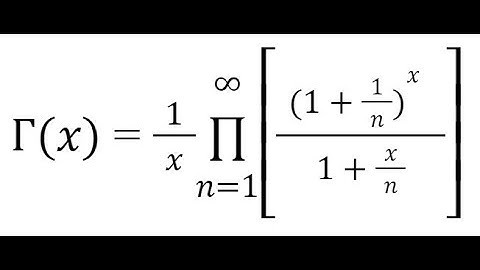 Infinite Product Series GAMMA(x) using Google Sheets or Excel PRODUCT and GAMMA functions