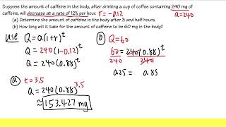 Q5, exponential equation word problem with logarithm