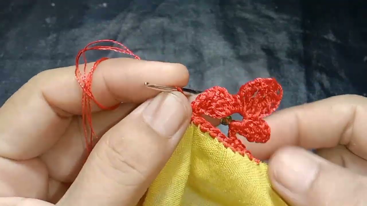 Crochet Border Design using Beautiful Crystals | Forever art Noor