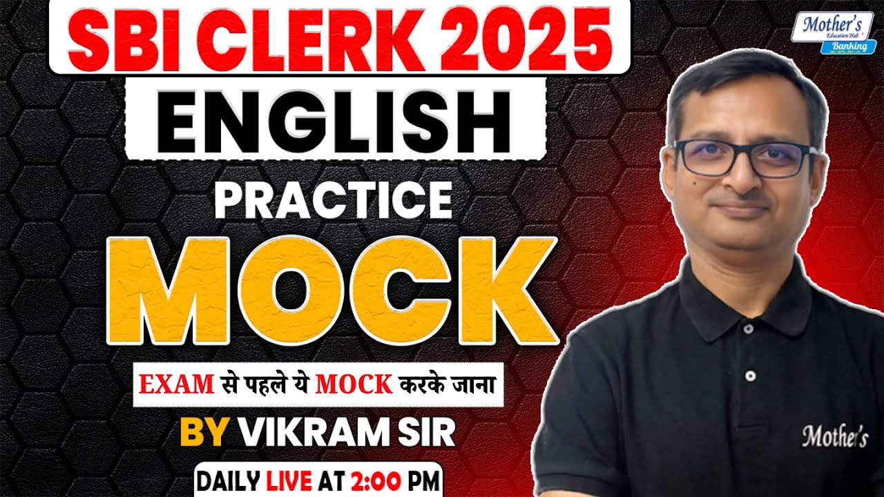 SBI Clerk 2025 English Practice Live Mock Test 12 | By Vikram Sir 💥