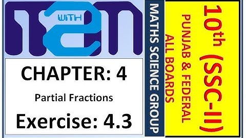 Class 10th maths science group Chapter 4 Exercise 4.3 PTB