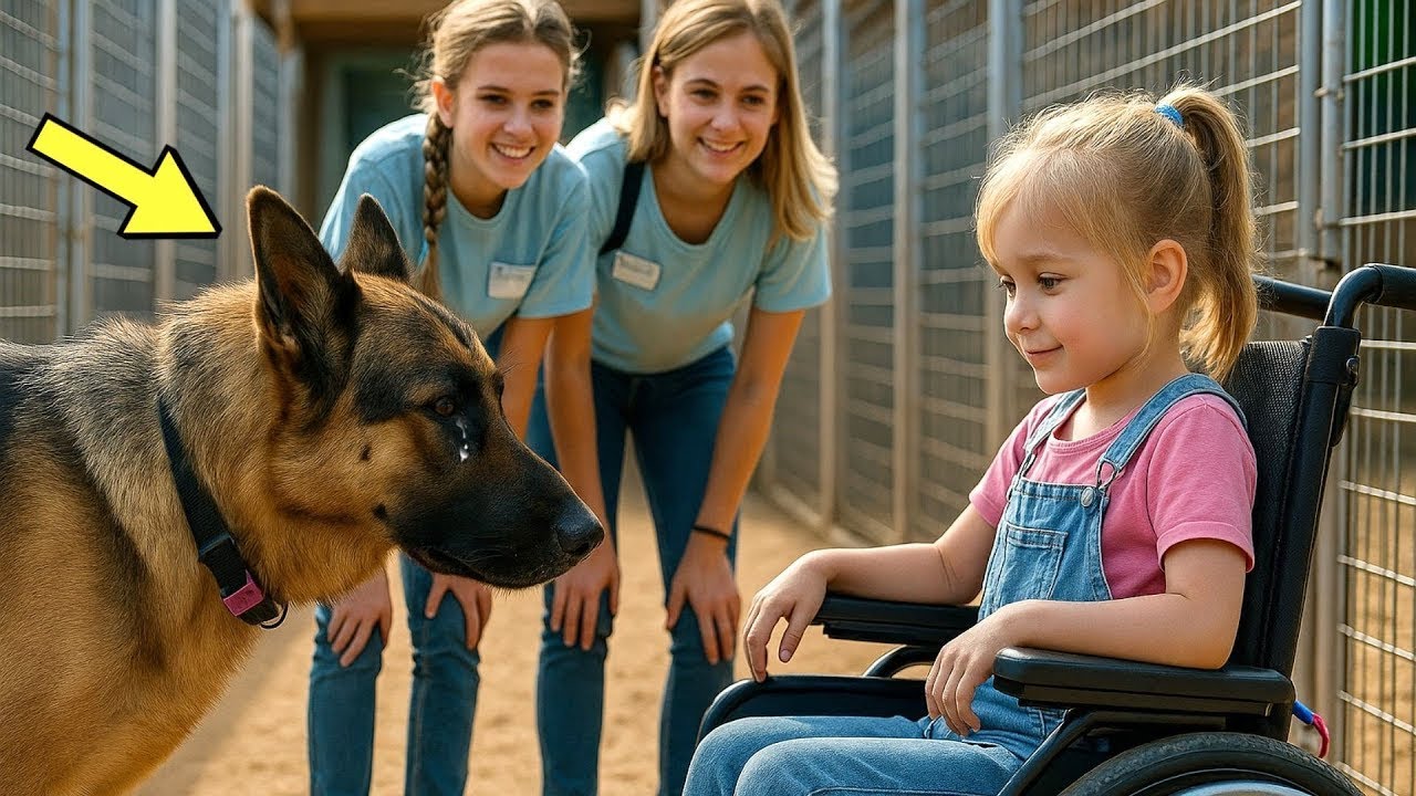 Paralyzed Little Girl Visits Shelter—What This Aggressive German Shepherd Did Next Shocked Everyone!