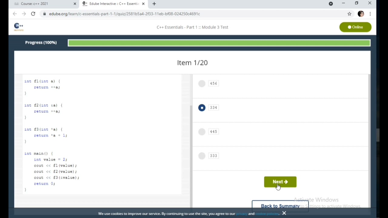#cisco CPA|c++ essential-part 1:: modules 3 test answer